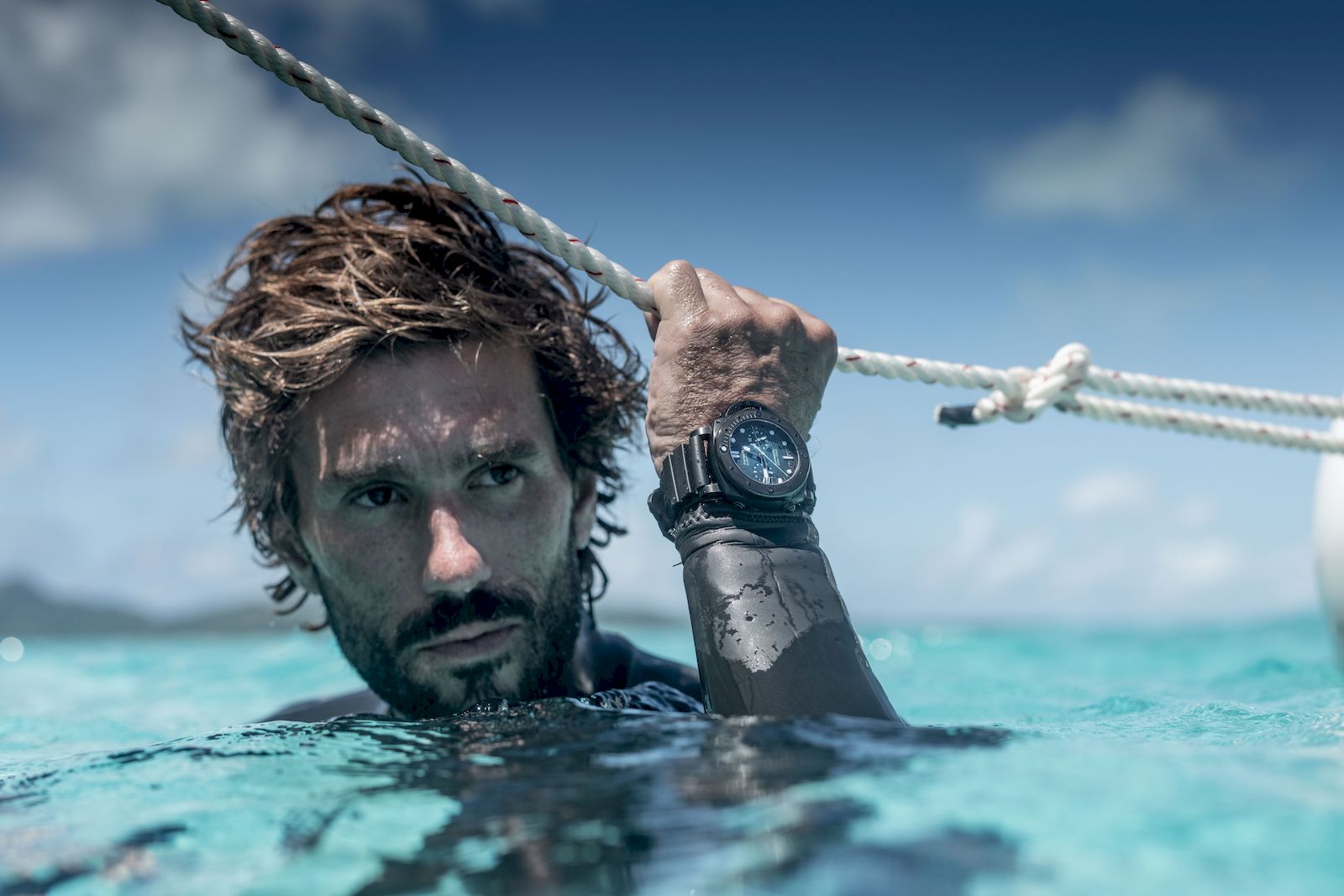 Partners With Free Diving Champ Guillaume Nery, Panerai presents a new professional Submersible watch 